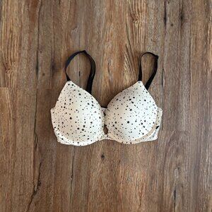 Victoria's Secret Push-Up Padded Bra-Black & White-Size 34D-Used-Like New